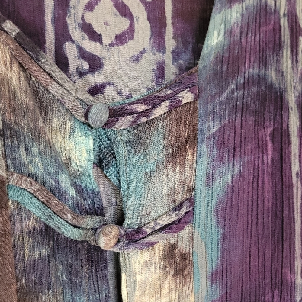 Button Front Patterned Boho Dress - Picture 6 of 8
